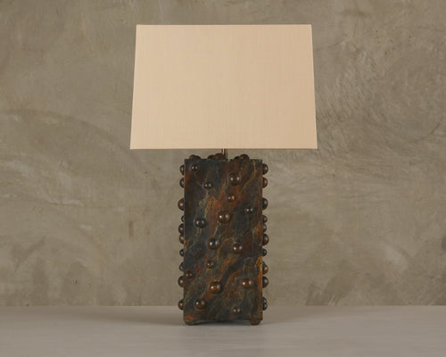 BC WORKSHOP MARBLED VERTICAL STUDDED LAMP BY LIKA MOORE